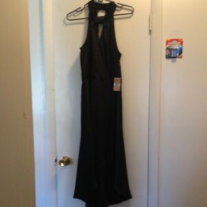 Elegant Black Halter Dress